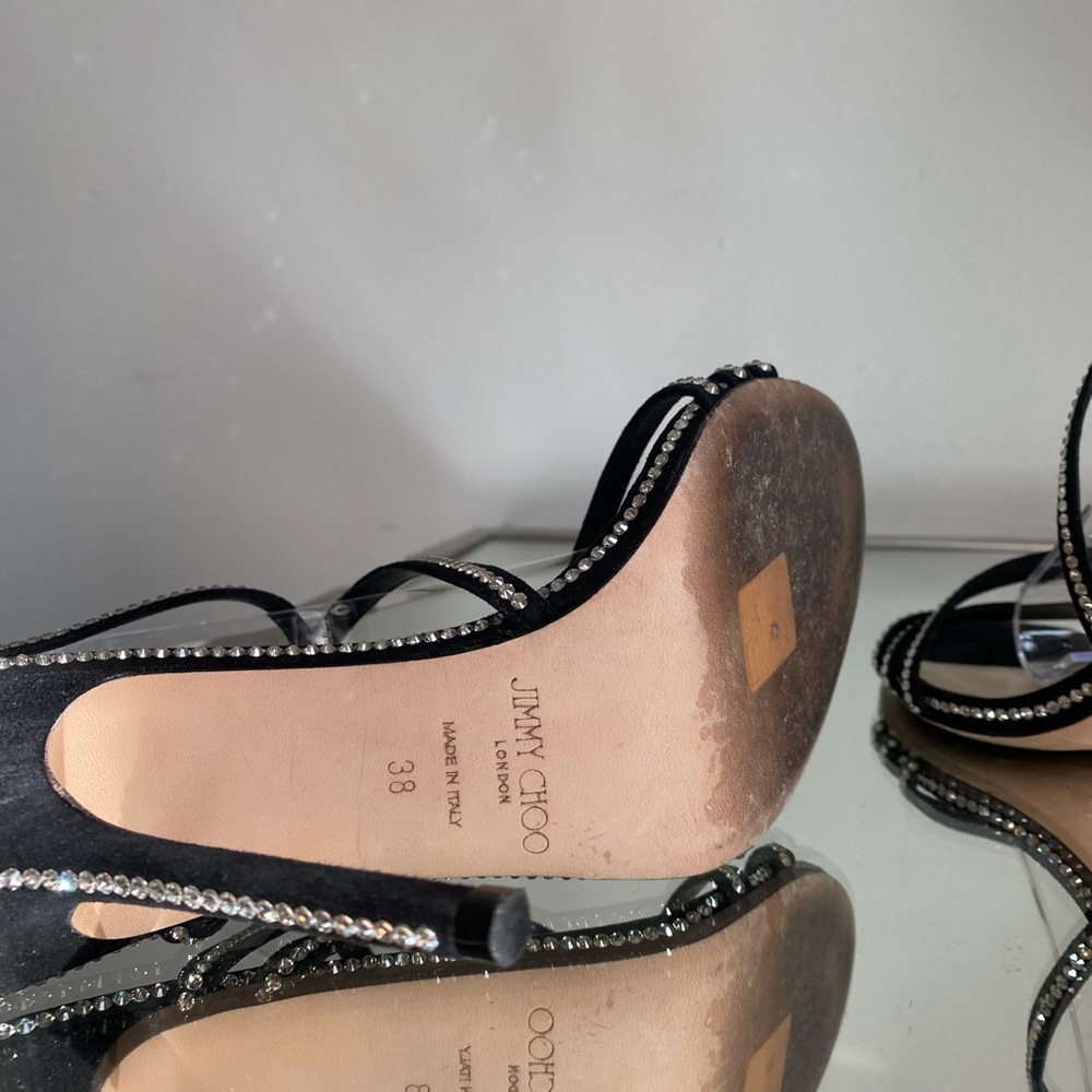 EUC JIMMY CHOO DUDETTE STILETTO SANDALS 38 $1,050 - Picture 15 of 16